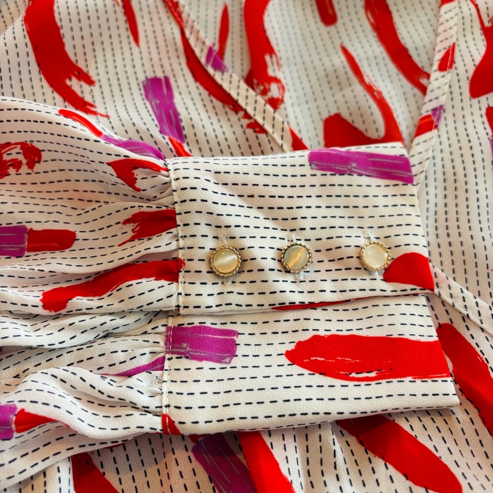 The Moon-Elegant Red and Purple Patterned Maxi Dress - Picture 5 of 14